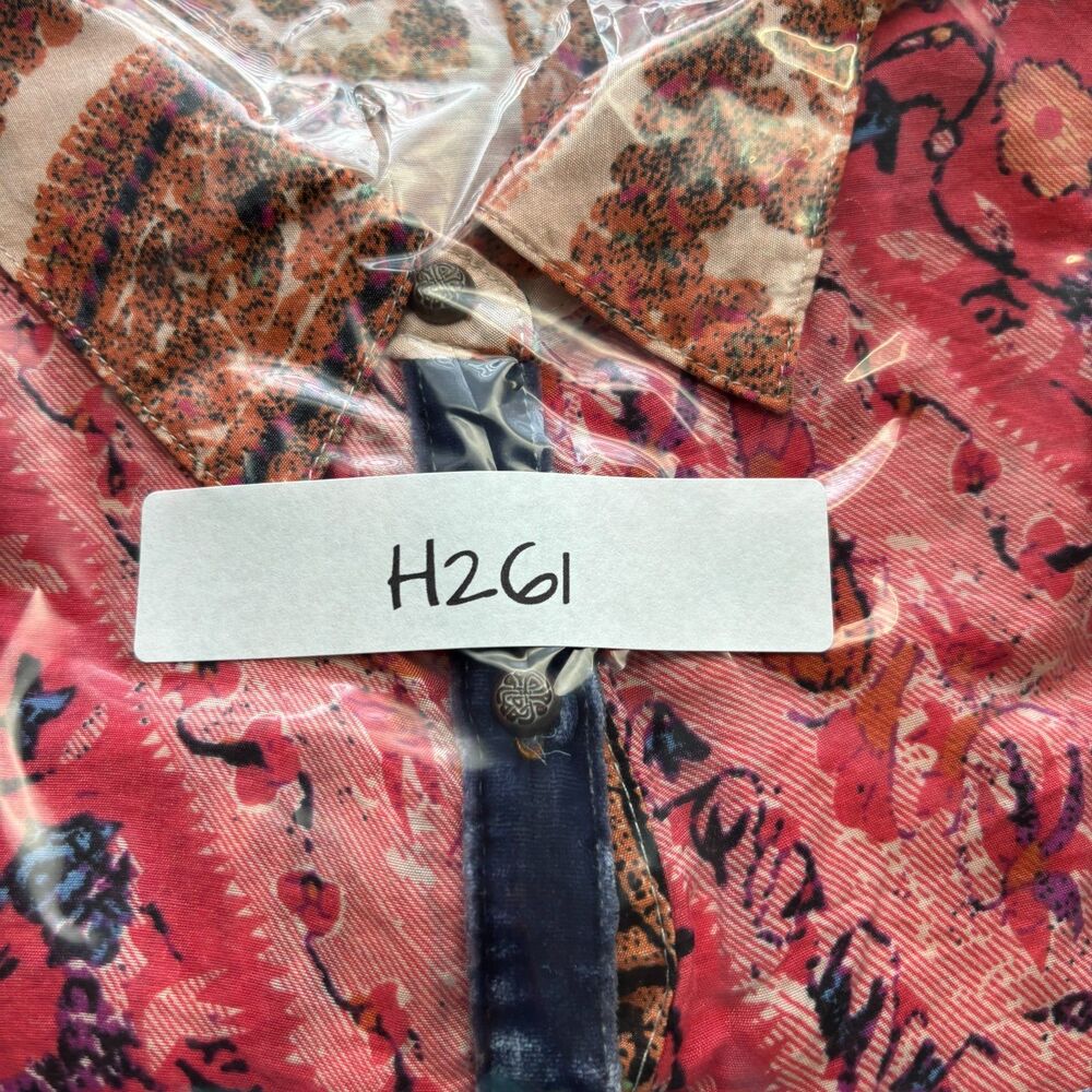 Soft Surroundings Brynn Boho Paisley Print Velvet Silk Trim Tunic Top Large H261 - Picture 11 of 11
